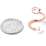 14G 3/8 Clear Gem Rose Gold Tone Bird Spiral Twister Belly Ring