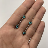 14G 5/8 Haunting Human Blue Eyeball Halloween Nipple Ring Set