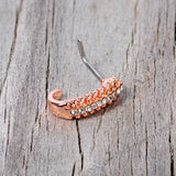 20G 5/16 Rose Gold Tone Texture Faux Hoop L Shaped Nose Ring