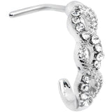 20G 5/16 Clear Gem Braid Faux Hoop L Shaped Nose Ring