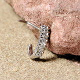 20G 5/16 Clear Gem Texture Faux Hoop L Shaped Nose Ring