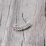 20G 5/16 Clear Gem Texture Faux Hoop L Shaped Nose Ring