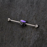 14G Black Purple Witch Cauldron Halloween Industrial Barbell 38mm