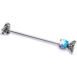 14G Blue Mermaid Scale Tail Industrial Barbell 38mm