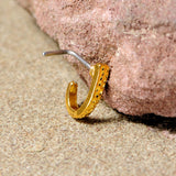 20G 5/16 Gold Tone Dainty Dots Faux Hoop L Shaped Nose Ring