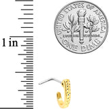 20G 5/16 Gold Tone Dainty Dots Faux Hoop L Shaped Nose Ring