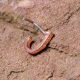 20G 5/16 Rose Gold Tone Dainty Dots Faux Hoop L Shaped Nose Ring