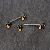 14G 5/8 Trick or Treat Witch Hat Halloween Nipple Ring Set