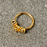 20G 5/16 Clear CZ Gem Gold Tone Crescent Moon Nose Hoop