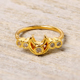 20G 5/16 Clear CZ Gem Gold Tone Crescent Moon Nose Hoop