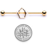 14G Gold Tone Hollow Cupcake Industrial Barbell 38mm