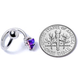 14G 3/8 Blue Gem Graceful Rhombus Spiral Twister Belly Ring