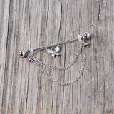 14G Aurora Gem Butterfly Chain Dangle Project Bar 38mm