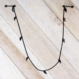 14G 5/8 Black Gem Black Autumn Leaves Dangle Nipple Chain