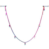 14G 5/8 Clear Gem Rainbow Autumn Leaves Dangle Nipple Chain
