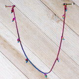 14G 5/8 Clear Gem Rainbow Autumn Leaves Dangle Nipple Chain