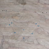 14G 5/8 Blue Gem Moon Star Double Dangle Nipple Chain