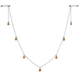 14G 5/8 Orange Pumpkin Patch Halloween Dangle Nipple Chain