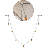 14G 5/8 Orange Pumpkin Patch Halloween Dangle Nipple Chain