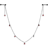 14G 5/8 Red Black Monster Fang Halloween Dangle Nipple Chain