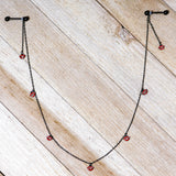 14G 5/8 Red Black Monster Fang Halloween Dangle Nipple Chain