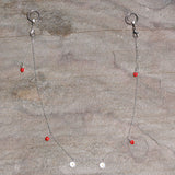 14G 9/16 Clear Gem Ladybug BCR Captive Ring Dangle Nipple Chain