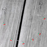 14G 9/16 Clear Gem Red Cherry Captive Ring Dangle Nipple Chain