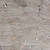 14G 9/16 Clear Gem Pineapple BCR Captive Ring Dangle Nipple Chain