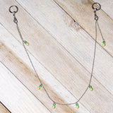 14G 9/16 Clear Gem Pineapple BCR Captive Ring Dangle Nipple Chain