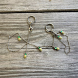 14G 9/16 Clear Gem Pineapple BCR Captive Ring Dangle Nipple Chain