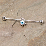 14G Blue Eyeball Hand Halloween Industrial Barbell 38mm