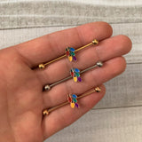 14G Christmas Lights Industrial Barbell 38mm