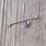 14G Christmas Lights Industrial Barbell 38mm