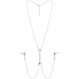 14G 5/8 Pink Gem Sun Heart Star Nipple Chain Necklace