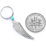 20G 3/8 Clear Gem Feather Feathered Wing Dangle Closure Ring