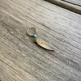 20G 3/8 Clear Gem Feather Feathered Wing Dangle Closure Ring
