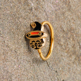 20G 5/16 Gold Tone Black Witch Hat Cat Halloween Nose Hoop