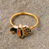 20G 5/16 Gold Tone Black Witch Hat Cat Halloween Nose Hoop