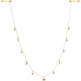 14G 9/16 Clear Gem Gold Tone Eye Star Feather Dangle Nipple Chain