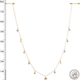 14G 9/16 Clear Gem Gold Tone Eye Star Feather Dangle Nipple Chain