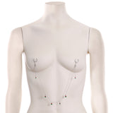 14G 9/16 Clear Gem Watermelon Captive Ring Dangle Nipple Chain