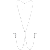 14G 5/8 Blue Gem Moon Heart Star Nipple Chain Necklace