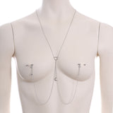 14G 5/8 Clear Gem Moon Heart Star Nipple Chain Necklace