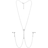 14G 5/8 Clear Gem Moon Heart Star Nipple Chain Necklace