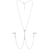 14G 5/8 Pink Gem Moon Heart Star Nipple Chain Necklace