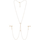 14G 5/8 Aurora Gem Gold Tone Heart Star Nipple Chain Necklace