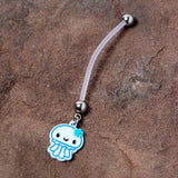Bundle of Joy Baby Blue Squid Nautical Dangle Pregnancy Belly Ring