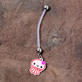 Bundle of Joy Baby Pink Squid Jellyfish Nautical Dangle Pregnancy Belly Ring