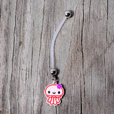 Bundle of Joy Baby Pink Squid Jellyfish Nautical Dangle Pregnancy Belly Ring