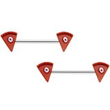 14G 5/8 Pumpkin Pie Thanksgiving Holiday Barbell Nipple Ring Set